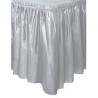 JUPE DE TABLE EN PLASTIQUE ARGENT 