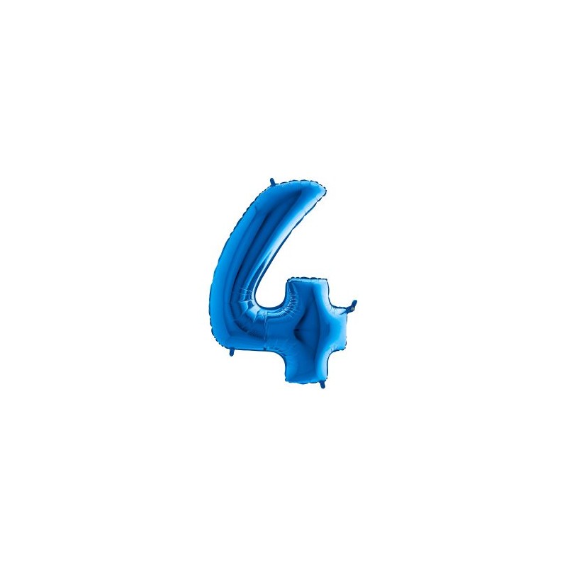 BALLON METALLIQUE CHIFFRE 4 BLEU 35 CM BALLON METALLIQUE CHIFFRE 4 BLEU 35 CM