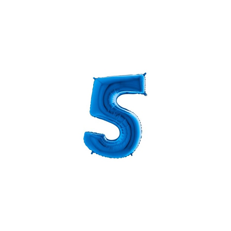 BALLON METALLIQUE CHIFFRE 5 BLEU 35 CM BALLON METALLIQUE CHIFFRE 5 BLEU 35 CM
