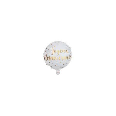 BALLON METALLIQUE ROND JOYEUX ANNIVERSAIRE