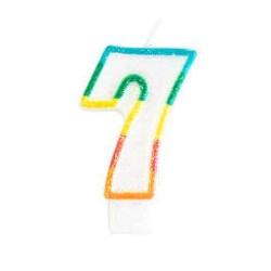 BOUGIES CHIFFRE 7 MULTICOULEURS 