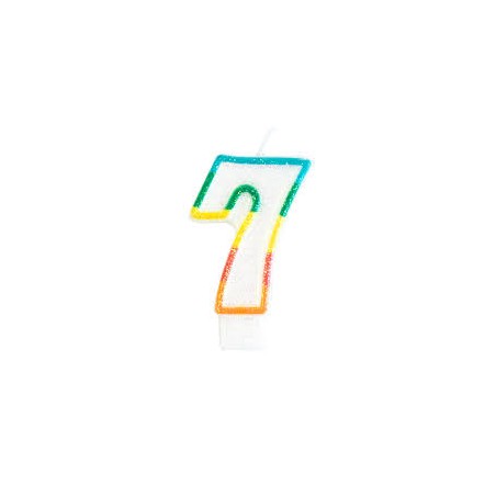 BOUGIES CHIFFRE 7 MULTICOULEURS 