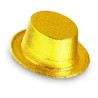 CHAPEAU HAUT DE FORME PLASTIQUE PAILLETTE OR 