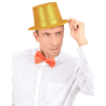 CHAPEAU HAUT DE FORME PLASTIQUE PAILLETTE OR 
