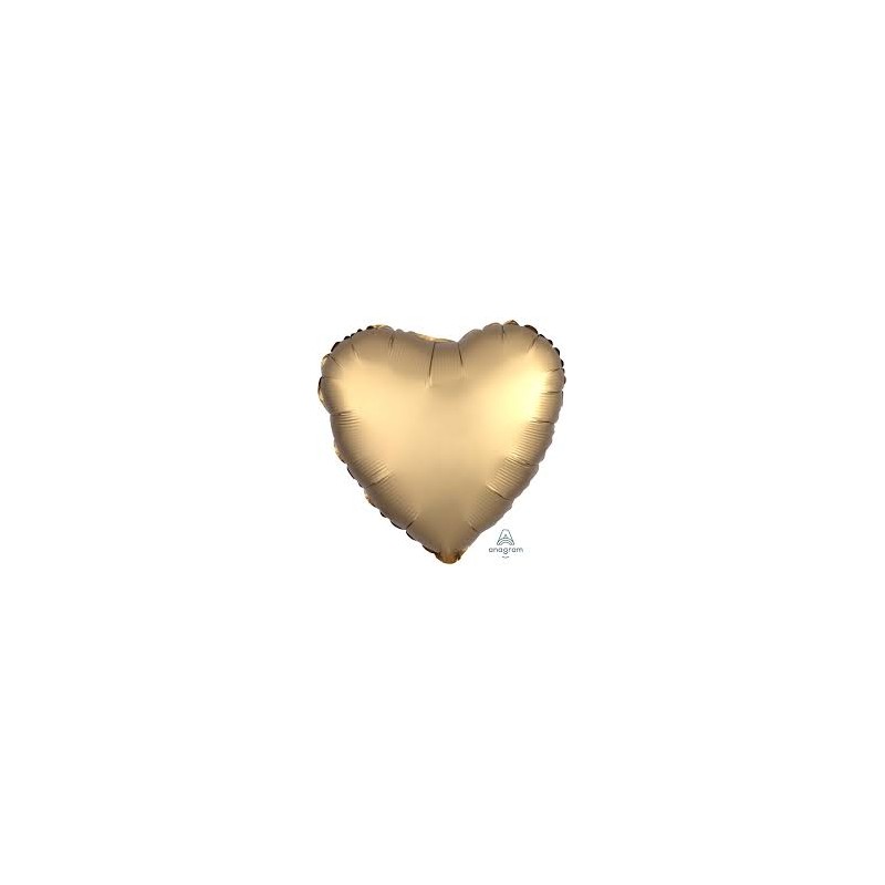 BALLON METALLIQUE COEUR SATIN OR 43CM 
