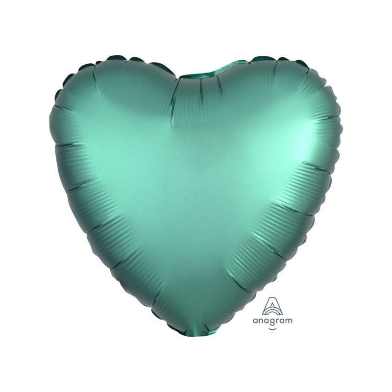 BALLON METALLIQUE COEUR SATIN JADE 43 CM BALLON METALLIQUE COEUR SATIN JADE 43 CM