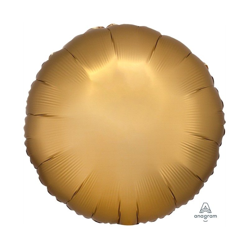 BALLON METALLIQUE ROND SATIN OR 43 CM