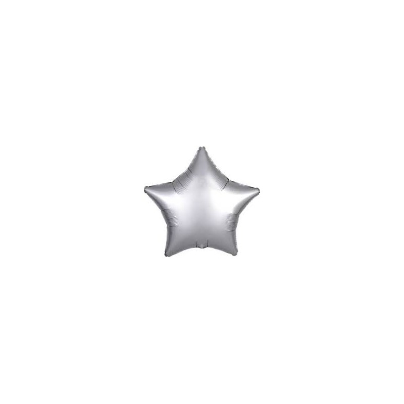BALLON METALLIQUE ETOILE SATIN GRIS PLATINE 43 CM BALLON METALLIQUE ETOILE SATIN GRIS PLATINE 43 CM