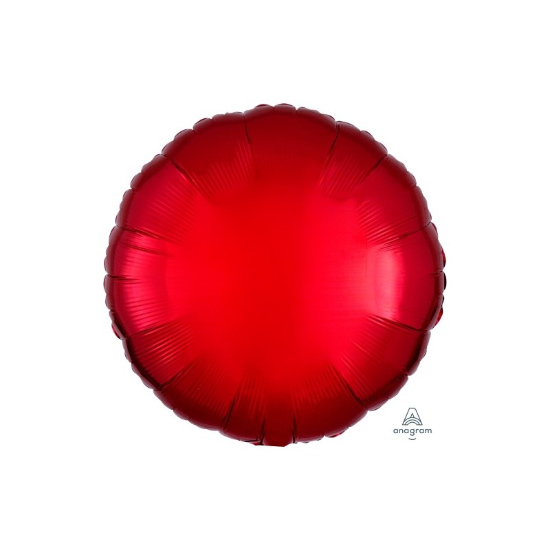 BALLON METALLIQUE ROND SATIN SANGRIA 43 CM