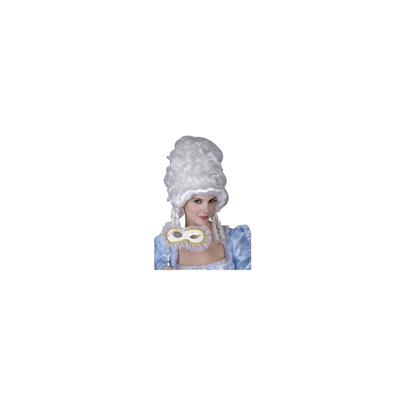 PERRUQUE FEMME POMPADOUR BLANC  BAROQUE 