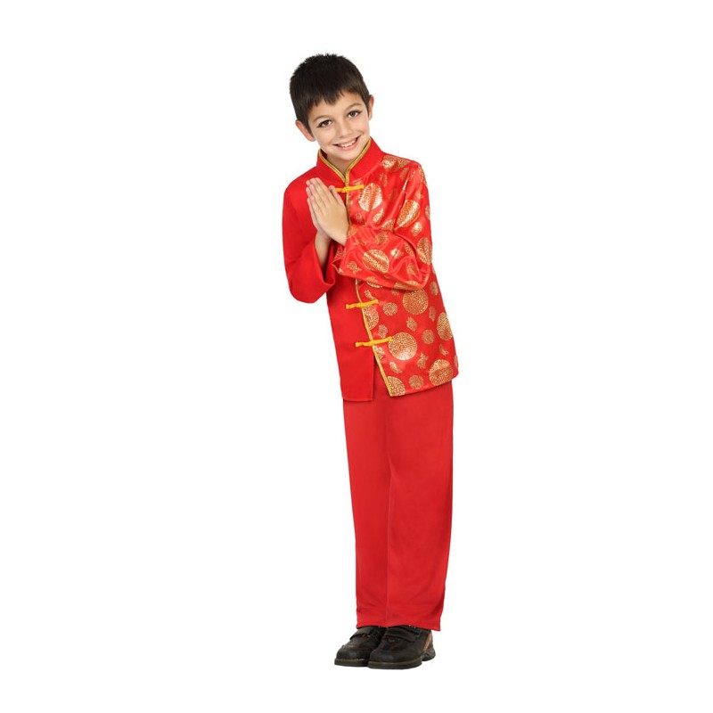 DEGUISEMENT CHINOIS ROUGE ET DORE GARCON 3-4 ANS 