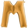 BALLON METALLIQUE LETTRE M 101 CM OR