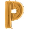BALLON METALLIQUE LETTRE P 101 CM OR