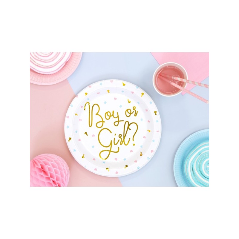 6 ASSIETTES BABY SHOWER BOY OR GIRL 23 CM 6 ASSIETTES BABY SHOWER BOY OR GIRL 23 CM