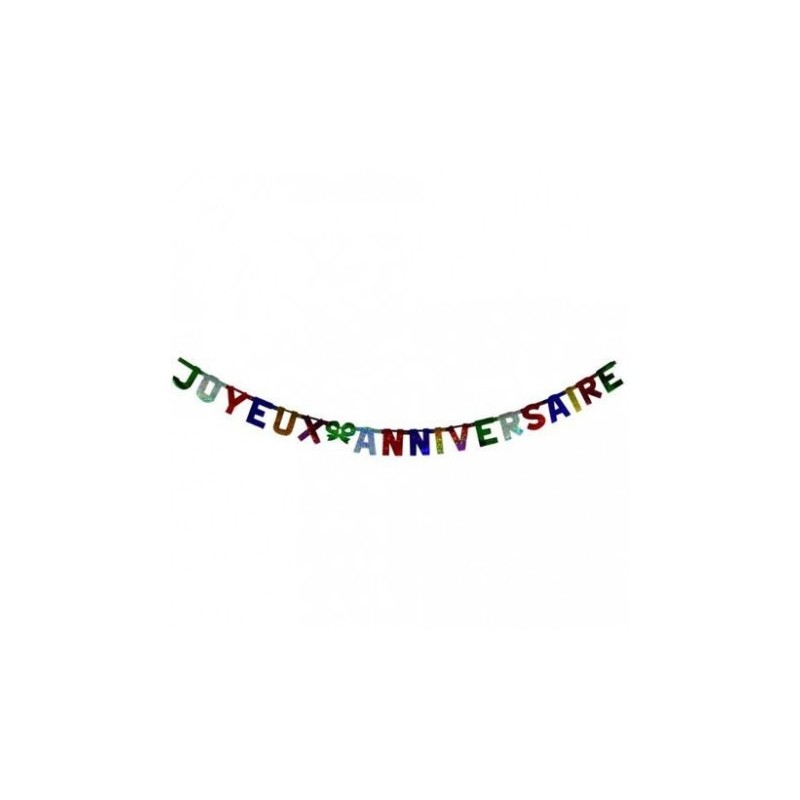 GUIRLANDE JOYEUX ANNIVERSAIRE MULTICOLORE 1.80 M GUIRLANDE JOYEUX ANNIVERSAIRE MULTICOLORE 1.80 M