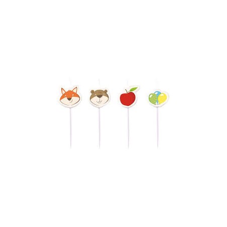 4 BOUGIES ANIMAUX DE LA FORET