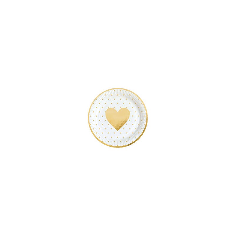 8 ASSIETTES RONDES COEURS OR 8 ASSIETTES RONDES COEURS OR