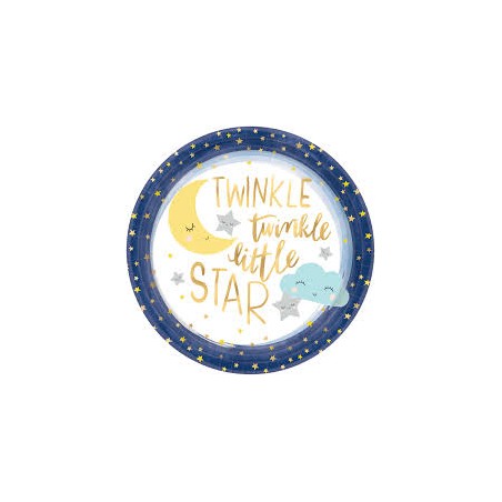 8 ASSIETTES BEBE AVEC LUNE ET NUAGE 26.7 CM