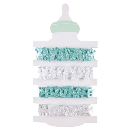 SACHET DE 4 RUBANS BABY VERT D'EAU