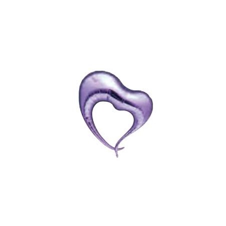 BALLON METALLIQUE COEUR LAVANDE ELEGANT 80CM IBREX