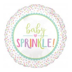 BALLON METALLIQUE ROND BABY SPRINKLE 43 CM 