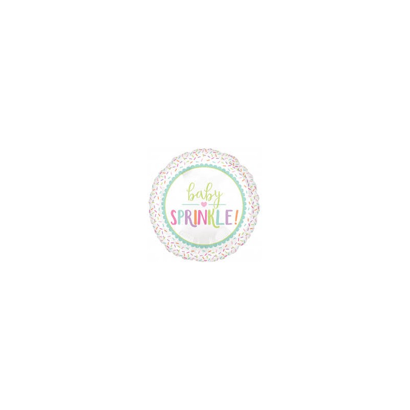 BALLON METALLIQUE ROND BABY SPRINKLE 43 CM 