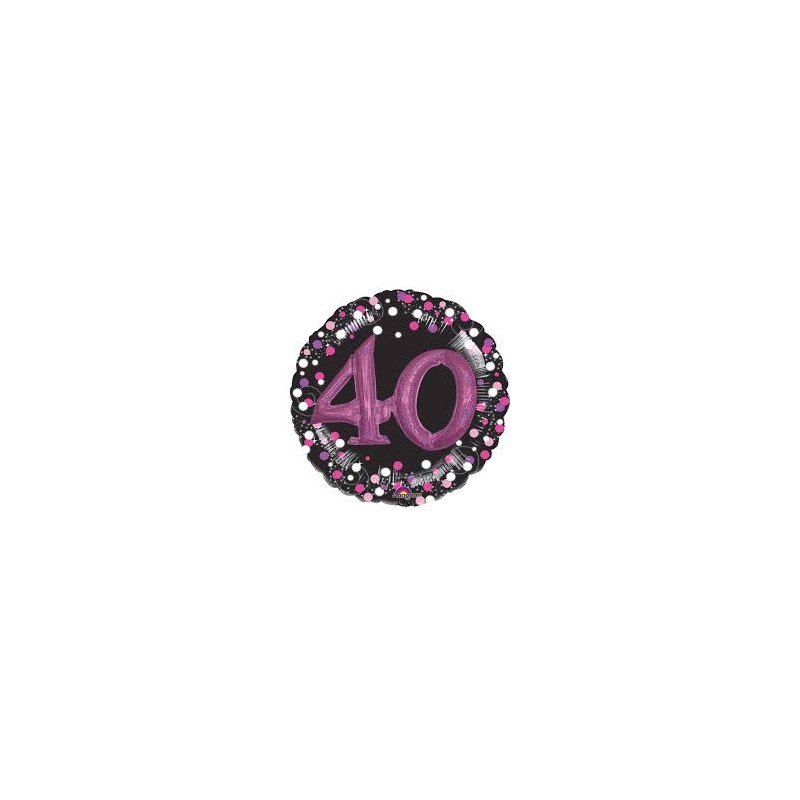BALLON METALLIQUE EFFET 3D HOLO 81 CM 40 ANS NOIR FUSCHIA BALLON METALLIQUE EFFET 3D HOLO 81 CM 40 ANS NOIR FUSCHIA