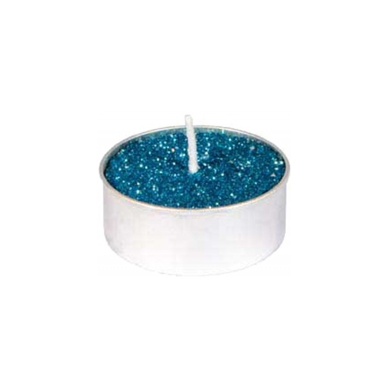 6 BOUGIES CHAUFFE-PLAT BLEU PAILLETTE 3.5 CM 6 BOUGIES CHAUFFE-PLAT BLEU PAILLETTE 3.5 CM