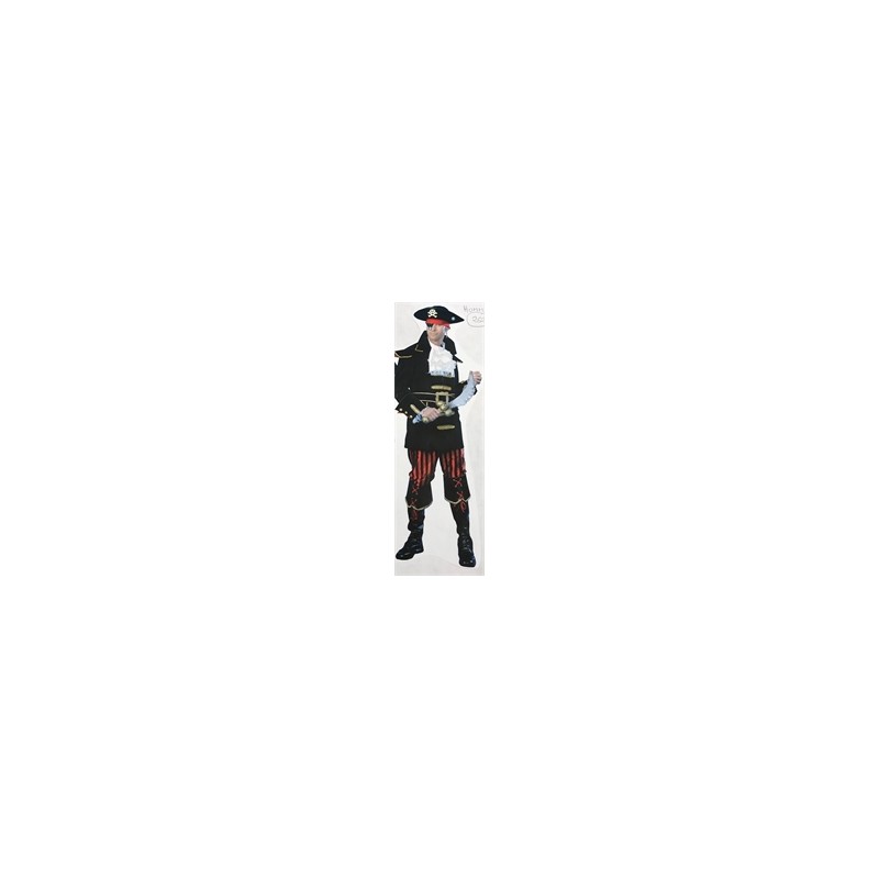DEGUISEMENT PIRATE VELOUR NOIR ET OR TAILLE 48/50