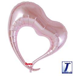 BALLON METALLIQUE COEUR ROSE CLAIR ELEGANT 80CM IBREX