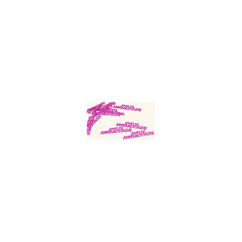 CONFETTIS DE TABLE JOYEUX ANNIVERSAIRE FUSCHIA CONFETTIS DE TABLE JOYEUX ANNIVERSAIRE FUSCHIA