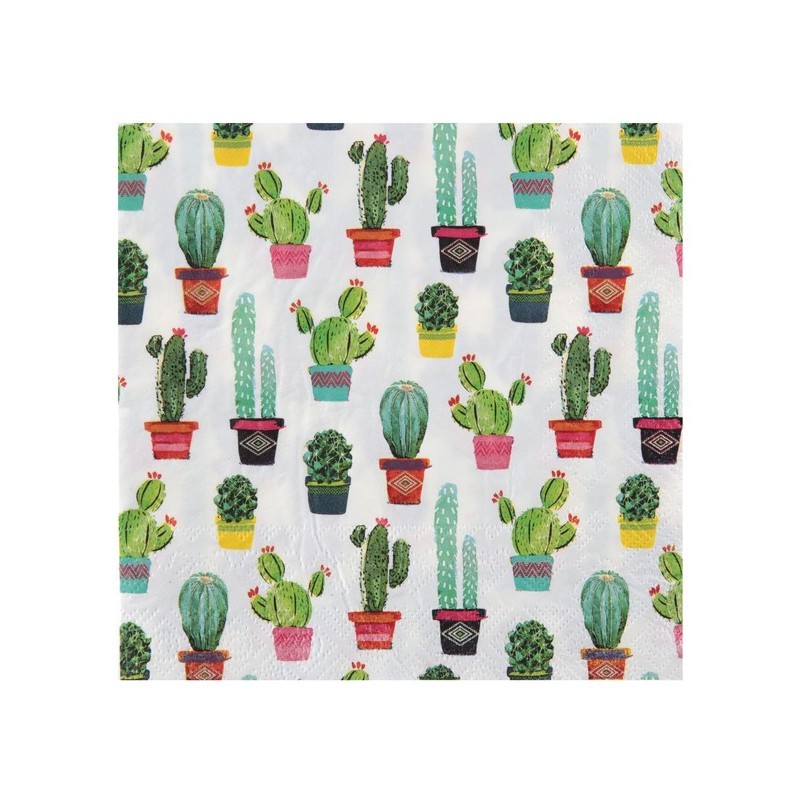 20 SERVIETTES CACTUS 33 X 33 CM 20 SERVIETTES CACTUS 33 X 33 CM