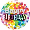 BALLON METALLIQUE CONFETTIS HAPPY BIRTHDAY 23 CM