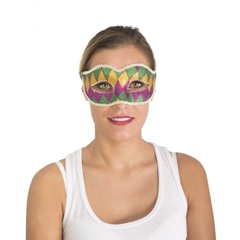 LOUP VENITIEN ARLEQUIN VIOLET, VERT ET OR LOUP VENITIEN ARLEQUIN VIOLET, VERT ET OR