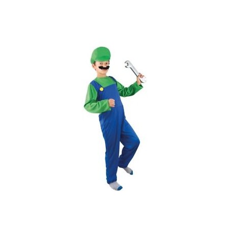 DEGUISEMENT PLOMBIER VERT LUIGI TAILLE 140-160 CM 