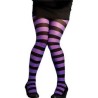 COLLANT OPAQUE RAYE NOIR ET VIOLET 