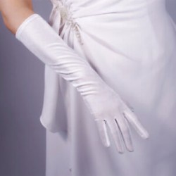 GANTS LONGS BLANC 40 CM 