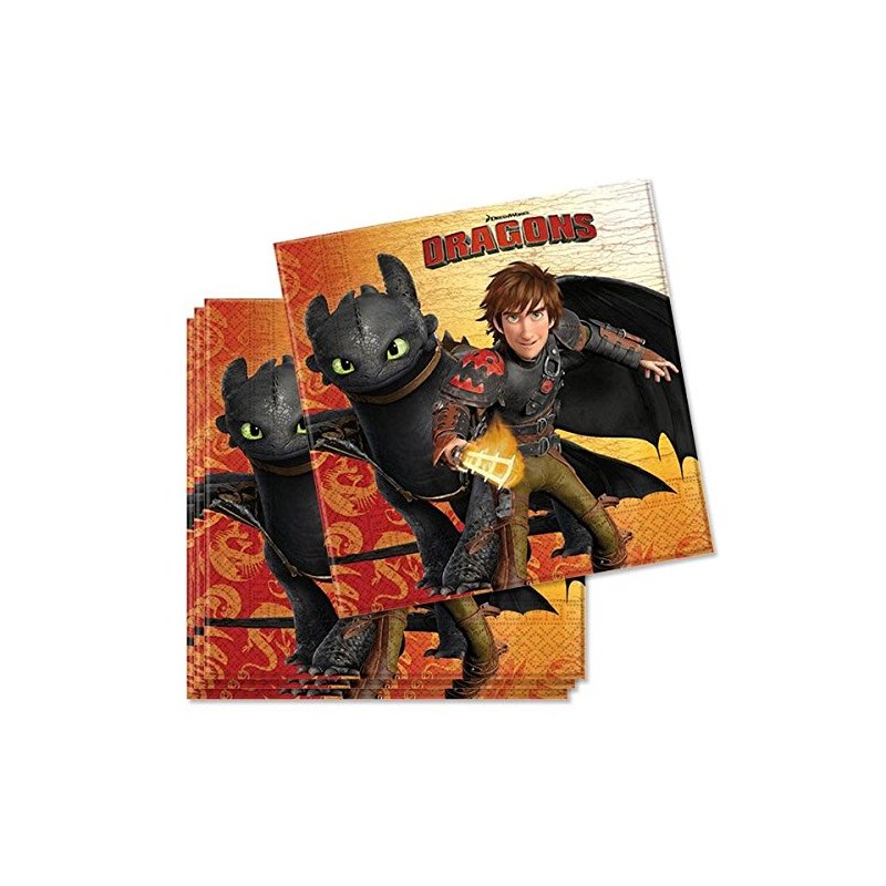 20 SERVIETTES DRAGONS 33 X 33 CM 20 SERVIETTES DRAGONS 33 X 33 CM