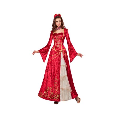 DEGUISEMENT PRINCESSE RENAISSANCE ROUGE ET OR TAILLE L