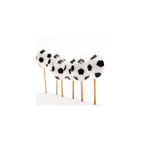 6 BOUGIES POUR GATEAU BALLON DE FOOT 