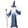 DEGUISEMENT MERLIN MAGICIEN BLEU NUIT ETOILEE  TAILLE 13 ANS