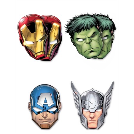 6 MASQUES AVENGERS EN CARTON 