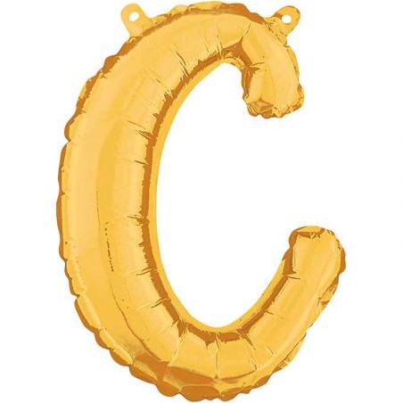 BALLON METALLIQUE LETTRE C CURSIVE OR 36 CM 
