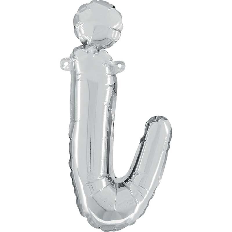 BALLON METALLIQUE LETTRE I SCRIPT ARGENT 35 CM BALLON METALLIQUE LETTRE I SCRIPT ARGENT 35 CM
