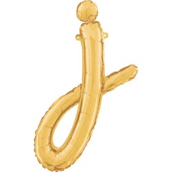 BALLON METALLIQUE LETTRE J CURSIVE OR 36 CM 