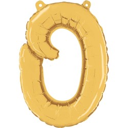 BALLON METALLIQUE LETTRE O CURSIVE OR 36 CM