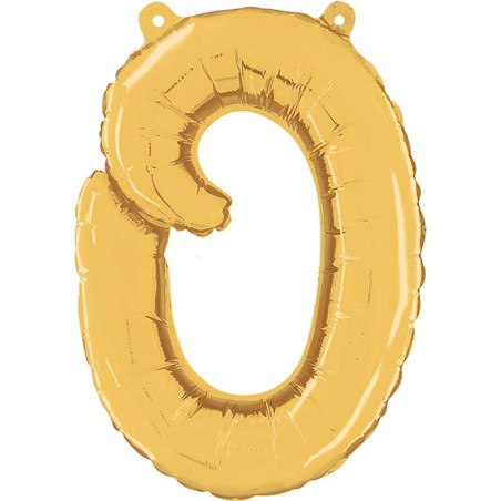 BALLON METALLIQUE LETTRE O CURSIVE OR 36 CM