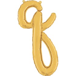 BALLON METALLIQUE LETTRE Q CURSIVE OR 36 CM 