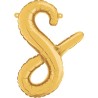 BALLON METALLIQUE LETTRE S CURSIVE OR 36 CM 