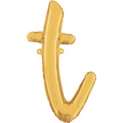 BALLON METALLIQUE LETTRE T CURSIVE OR 36 CM 